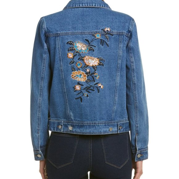 NWT Lunik Embroidered Denim Jacket Sz L - Picture 2 of 13